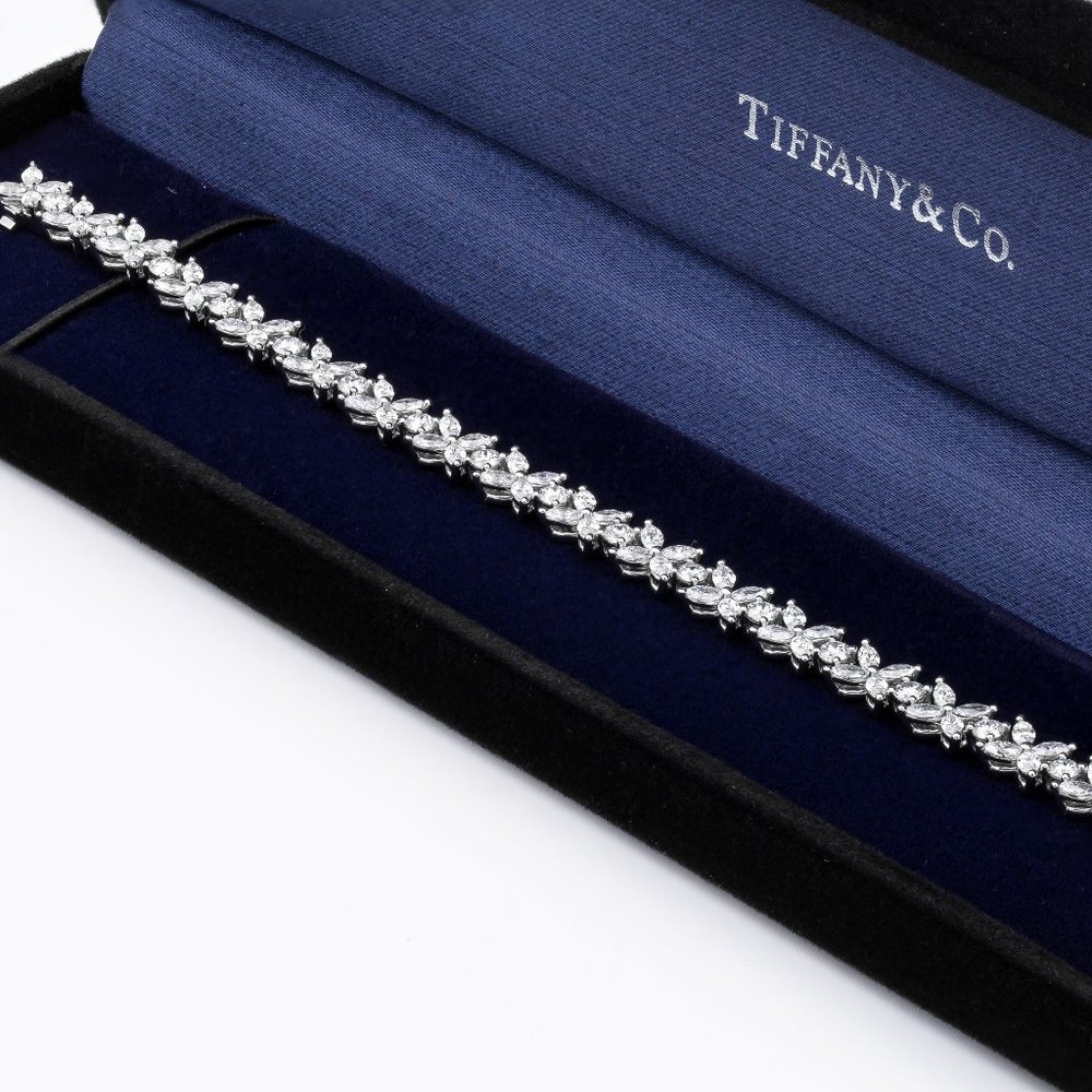 Tiffany & Co. Victoria Cluster Bracelet in Platinum with Diamonds